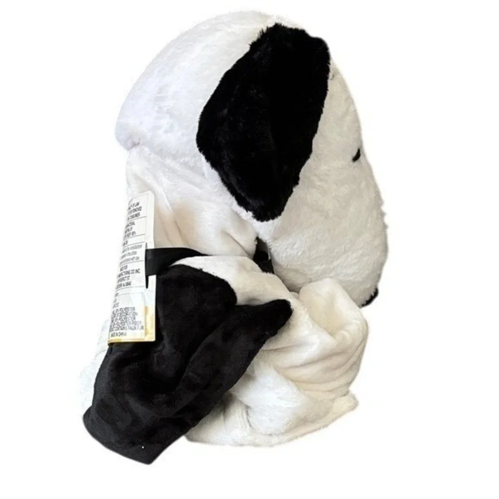 Peanuts Snoopy Hooded Throw Blanket - Black and White 30in x 50in NEW